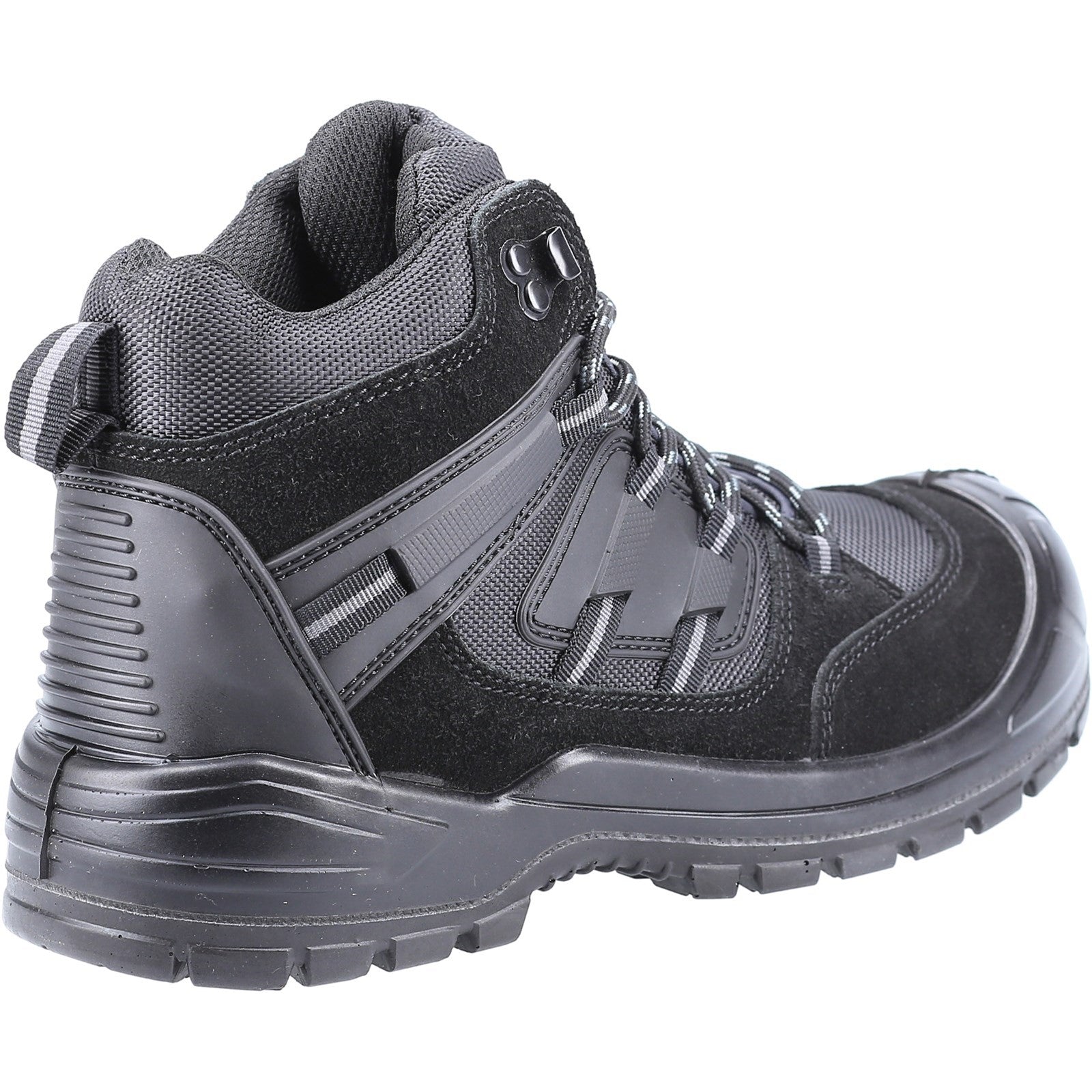 Side view of the black Amblers 257 safety boot.
