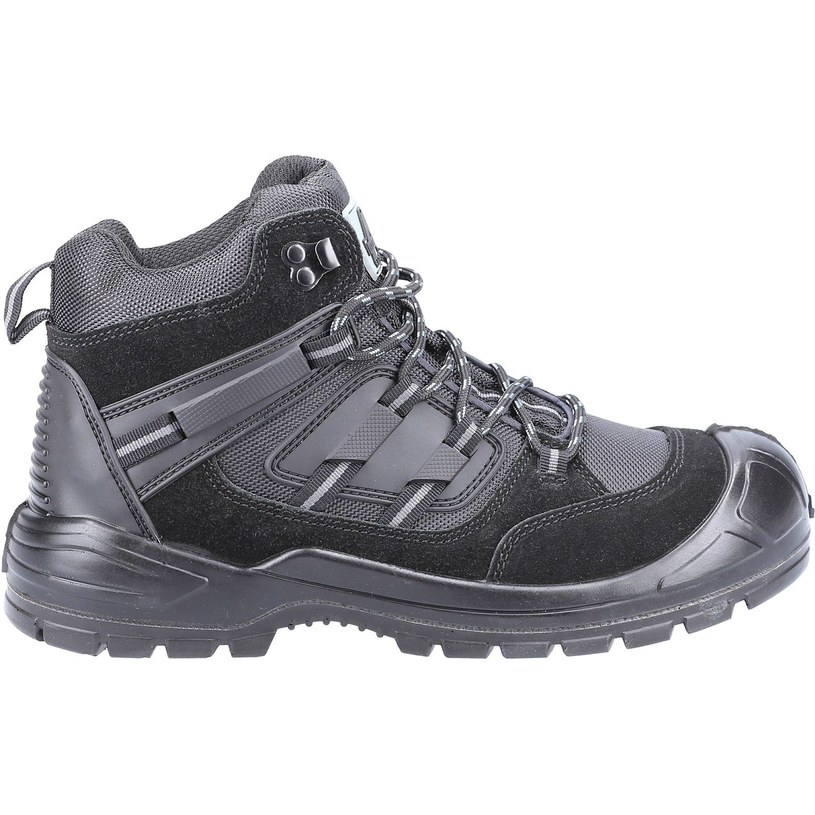 Padded interior of the black 257 safety boot.