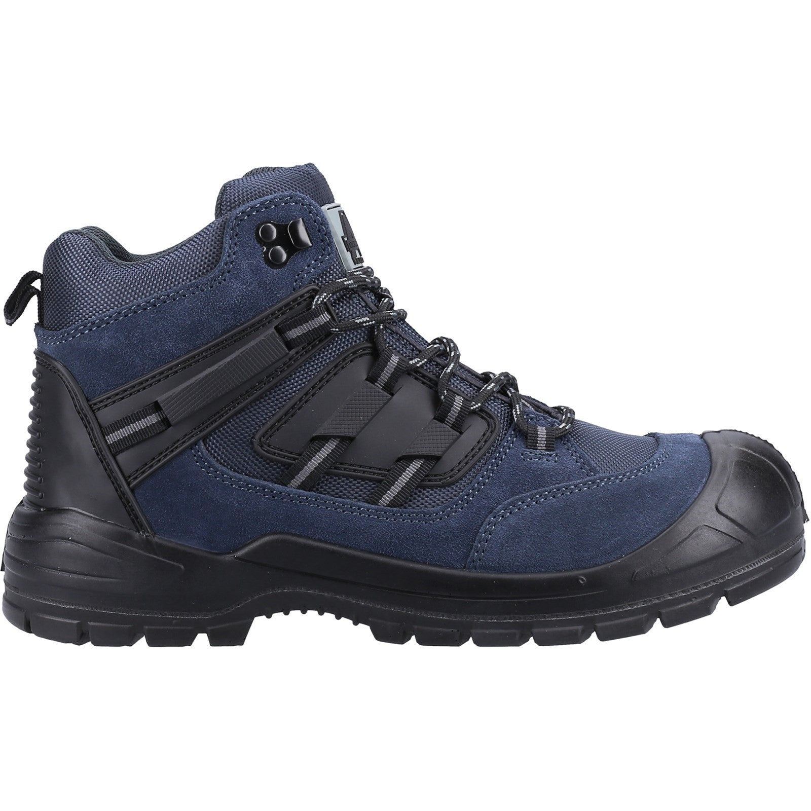 Padded interior of the navy 257 safety boot.