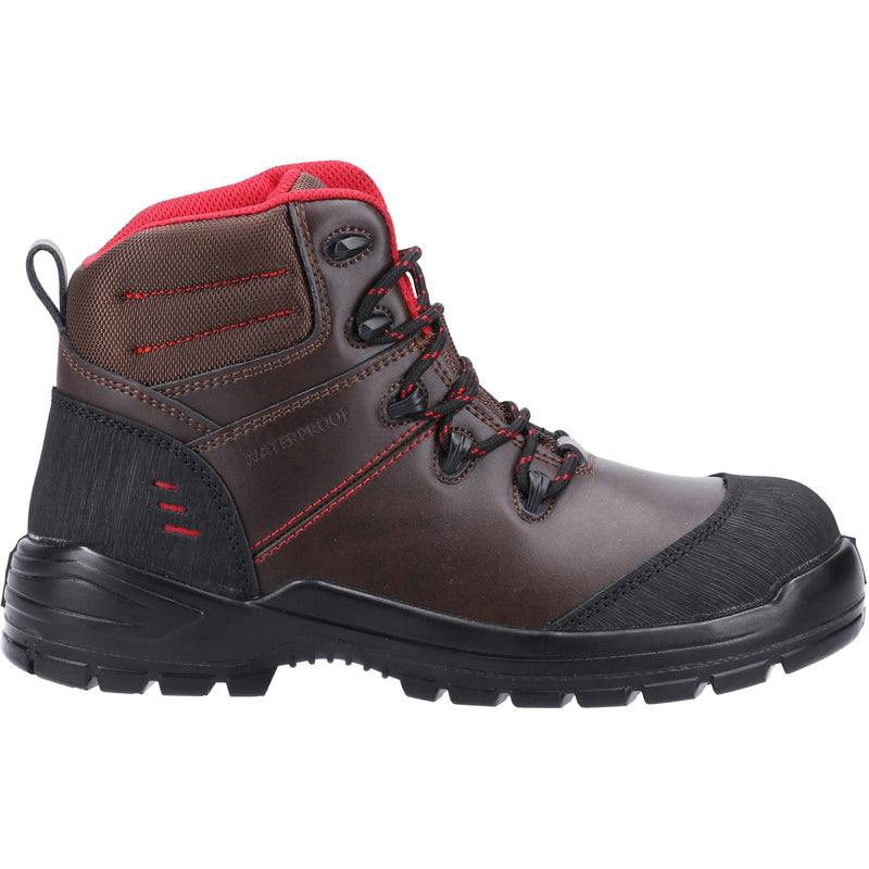 Padded collar of the brown leather 308C boot.