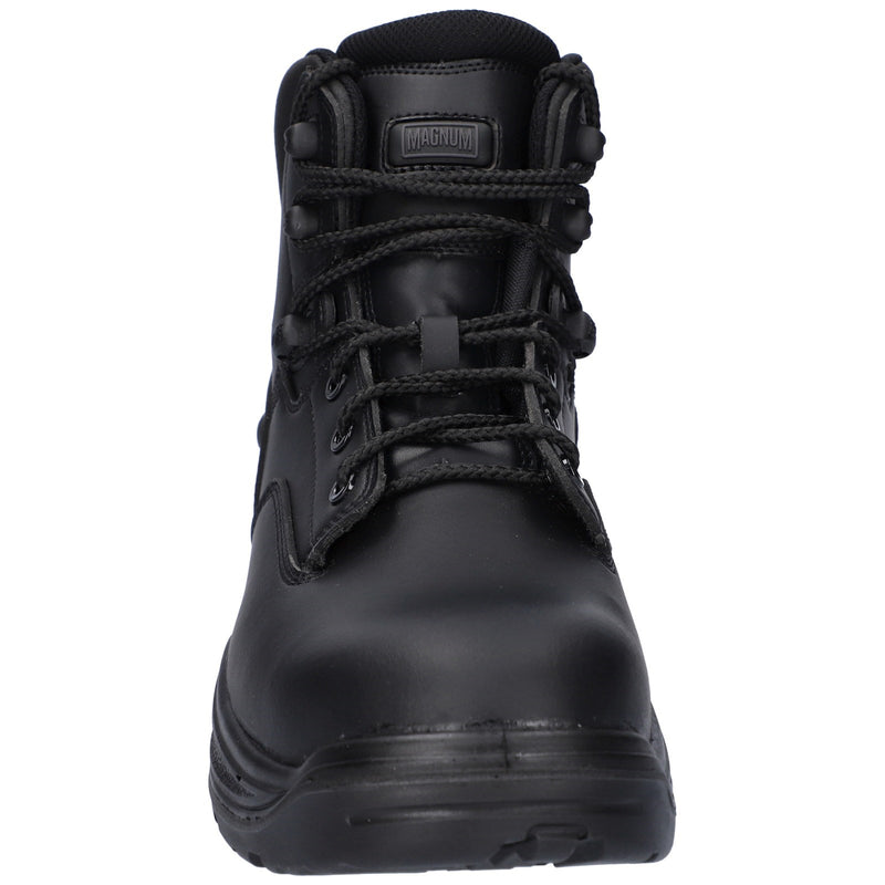 A close-up of the zip fastener on the black 241 boot.