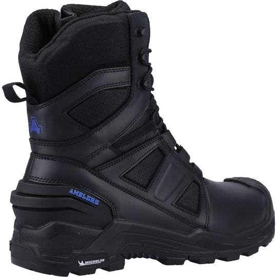 Side view of the brown leather Amblers 981C safety boot.
