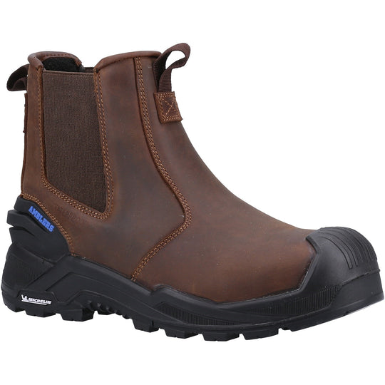 Amblers 982C dealer safety boot in brown pull-up leather.