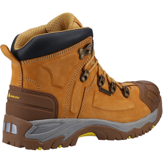 Side profile of the honey-colored Amblers 33 boots.