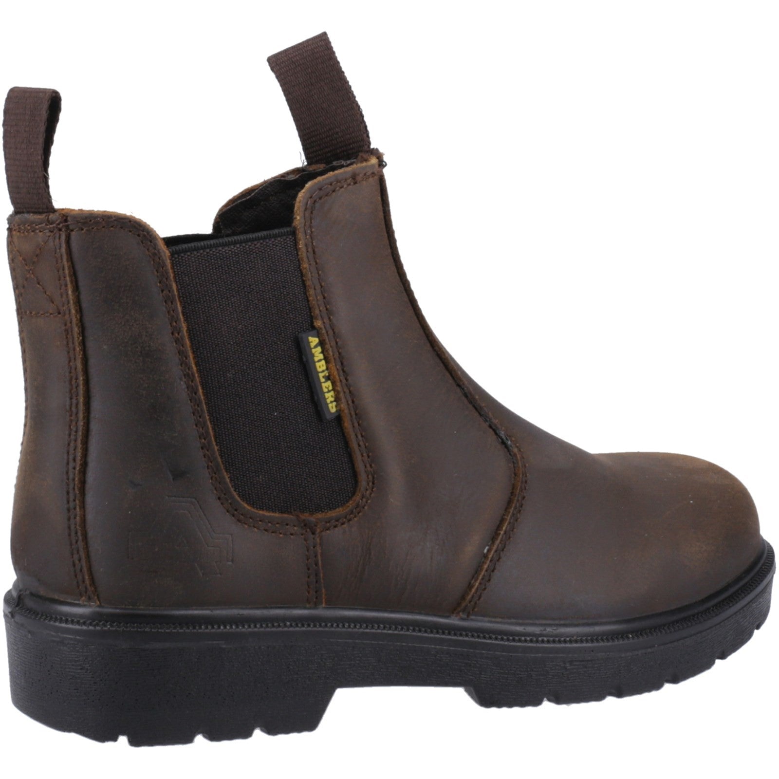 Side of the brown leather FS128 dealer boot.