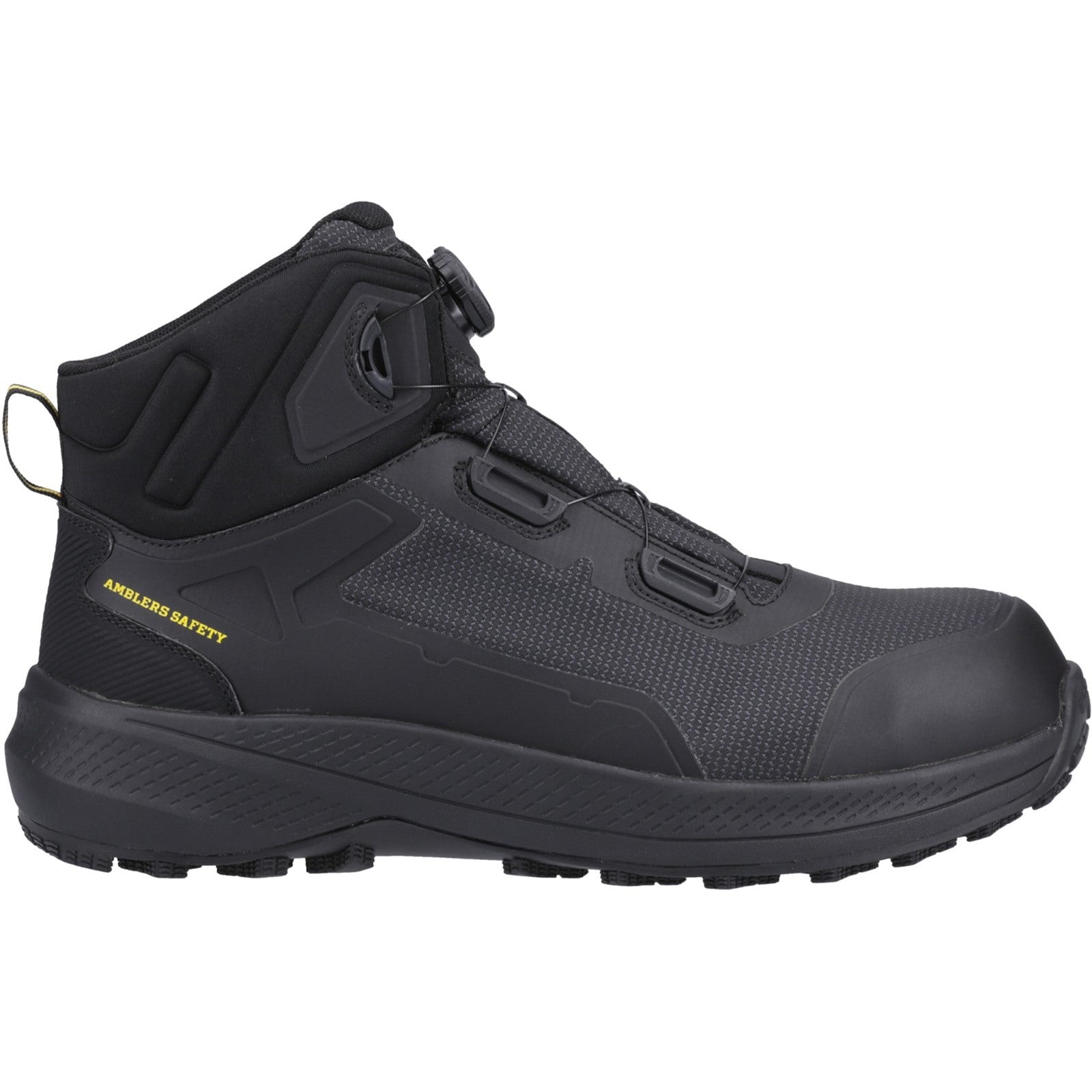 Amblers AS321C Calderdale safety boot in black with blue laces.