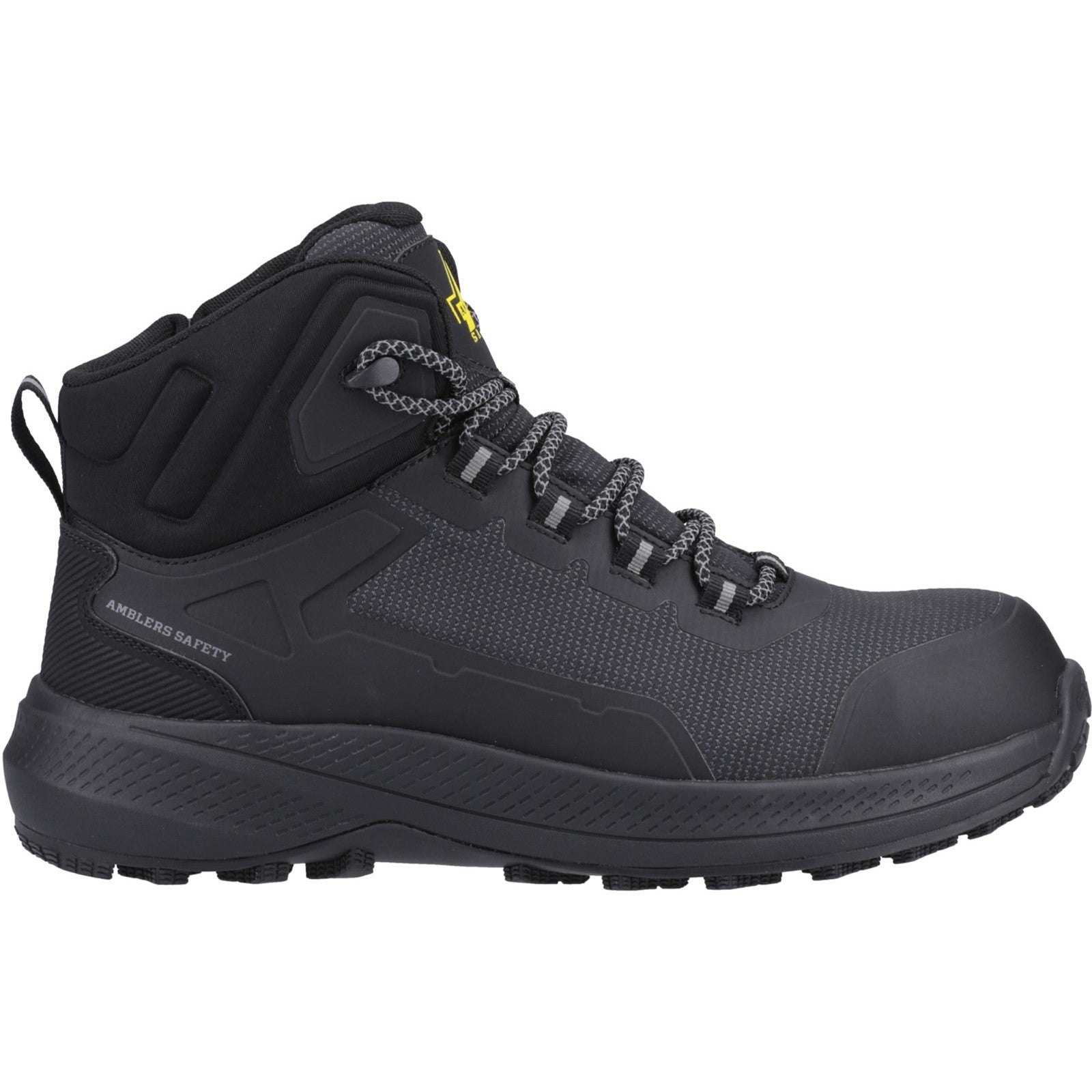 Amblers AS322C Tarka safety trainer, grey with orange accents.