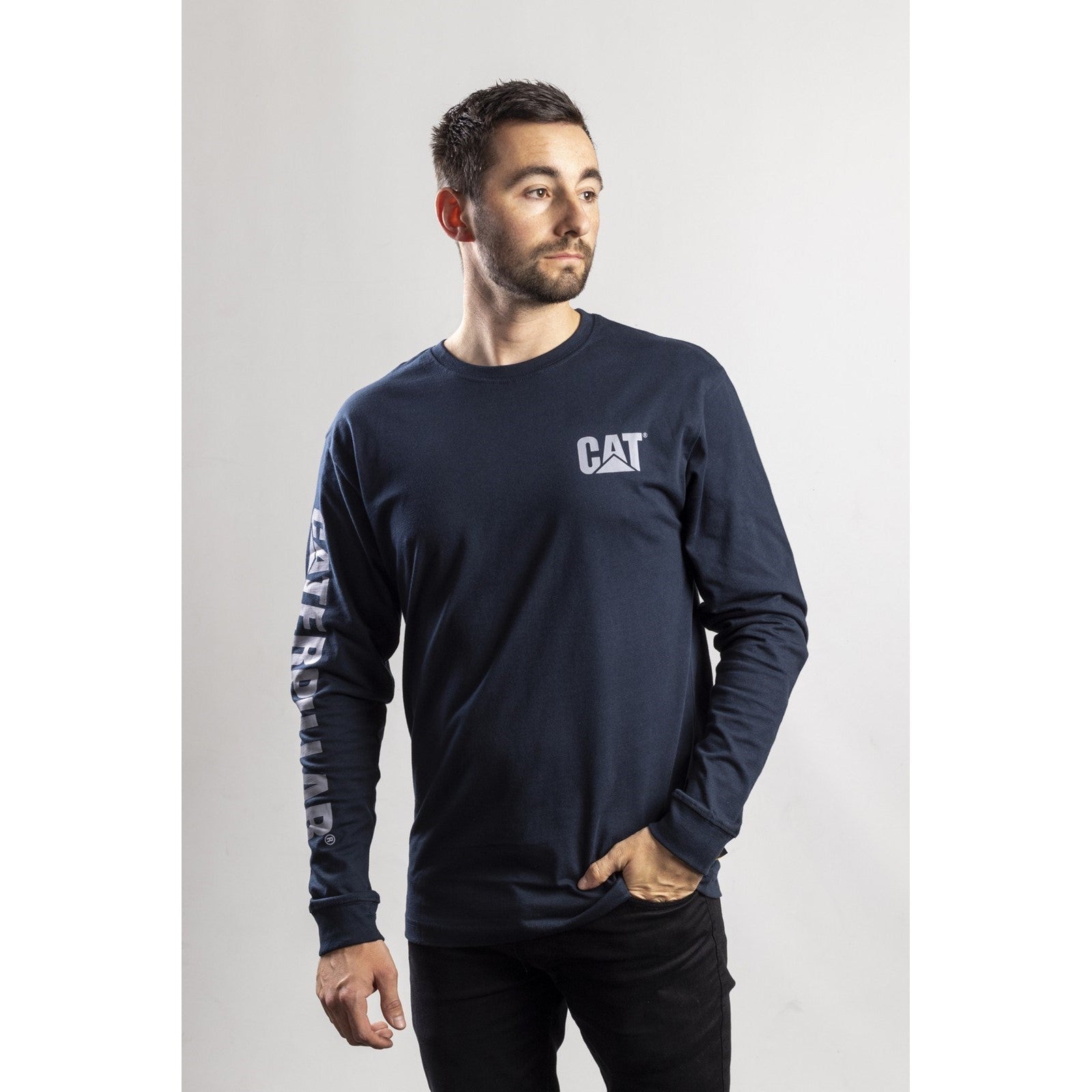 Caterpillar Trademark Banner Long Sleeve T-Shirt