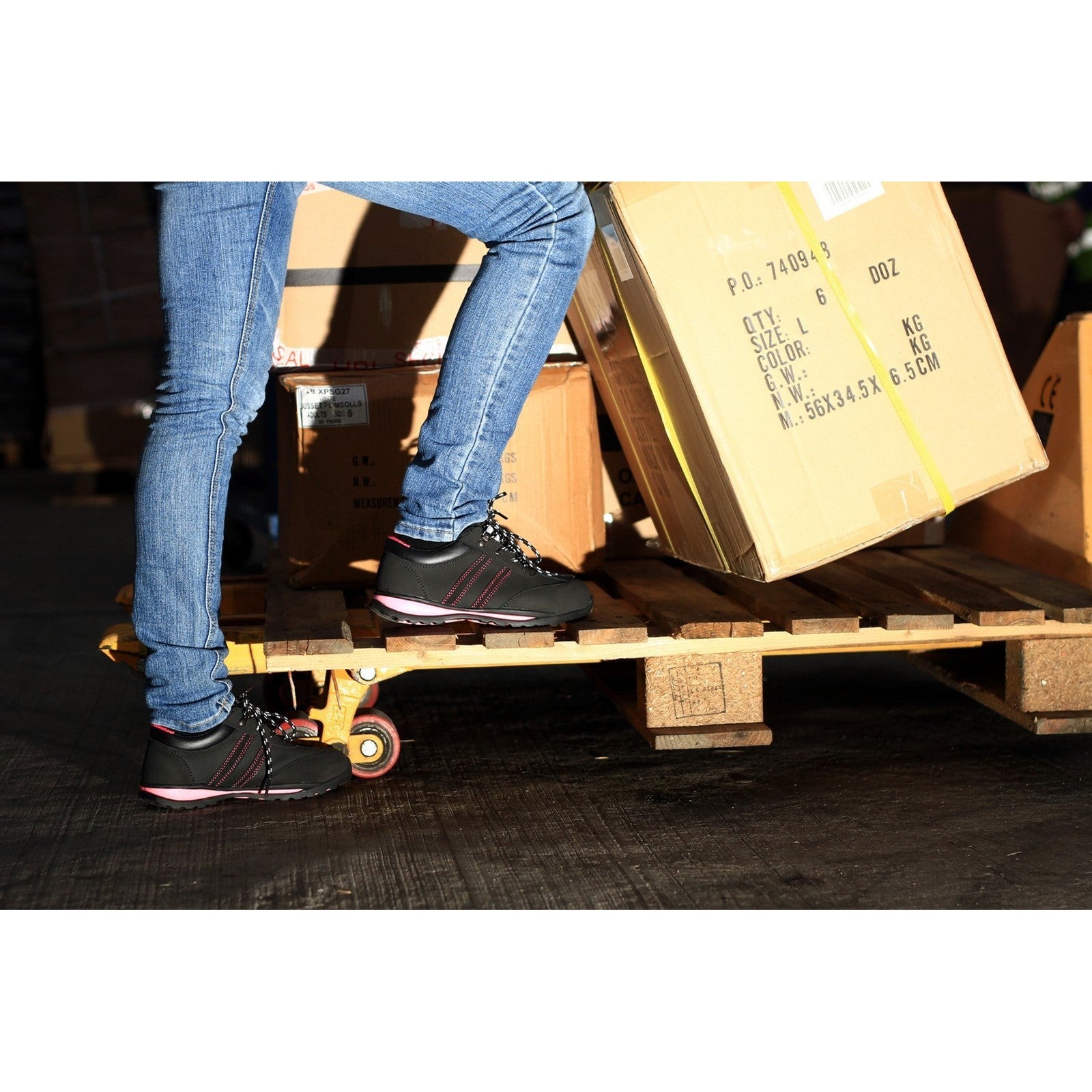 Action shot showcasing the FS47 safety trainer's flexibility.