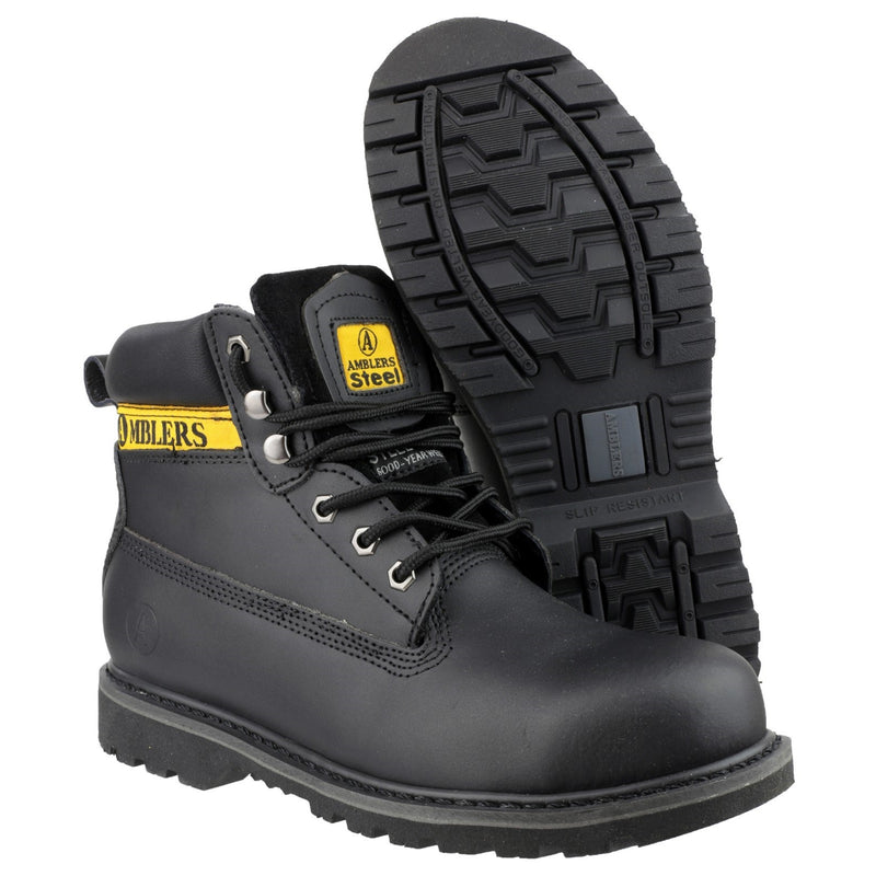 Rear view of the classic Amblers FS9 safety boot.
