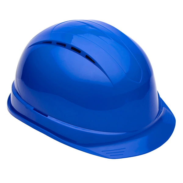 Supertouch safety helmet in Blue for construction site protection.