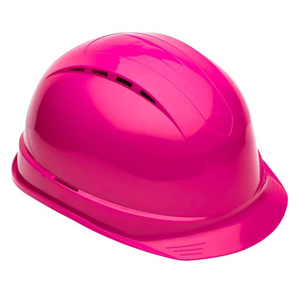 Supertouch safety helmet in Pink for roadside work safety.