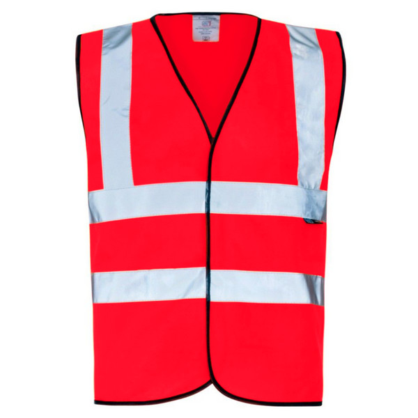 Supertouch Supertouch Hi Vis Red Long Sleeved Velcro Vest