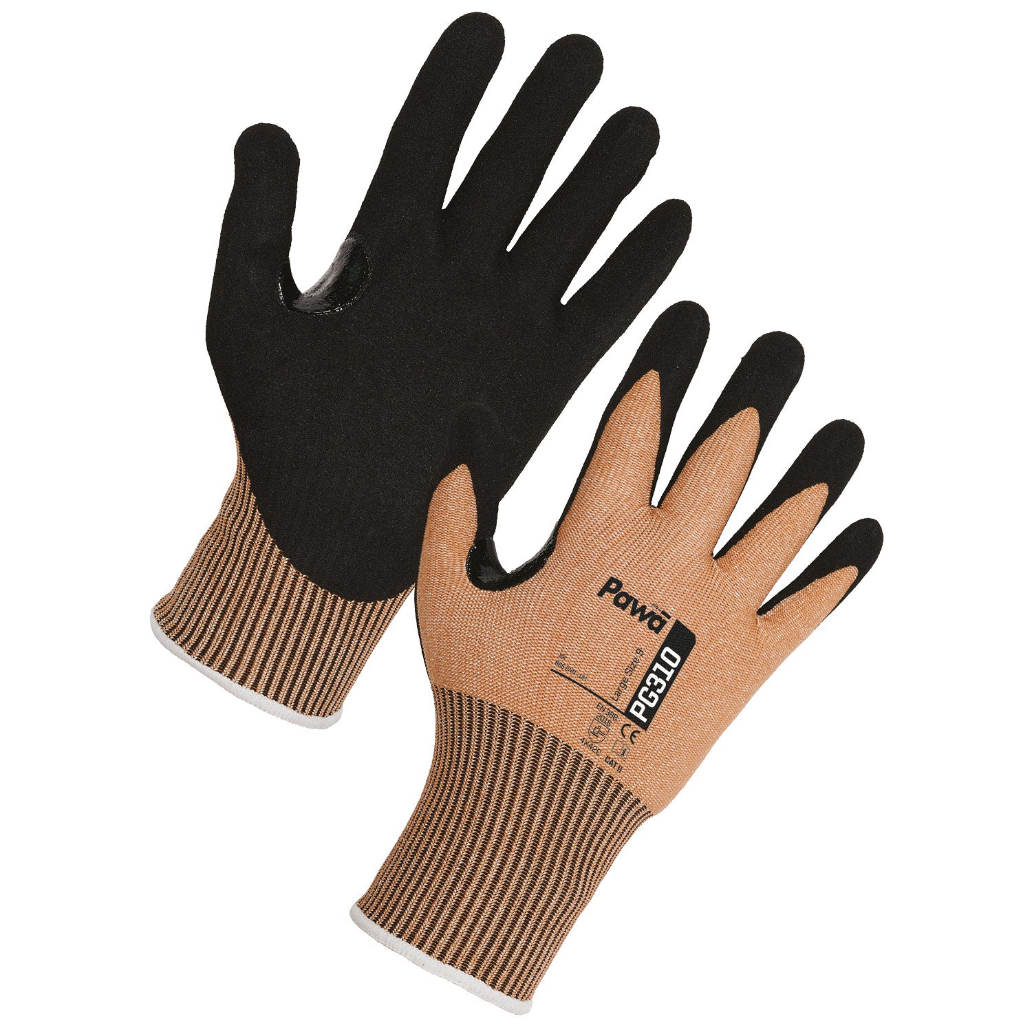 Supertouch Pawa PG310 cut-resistant safety gloves in grey and black.