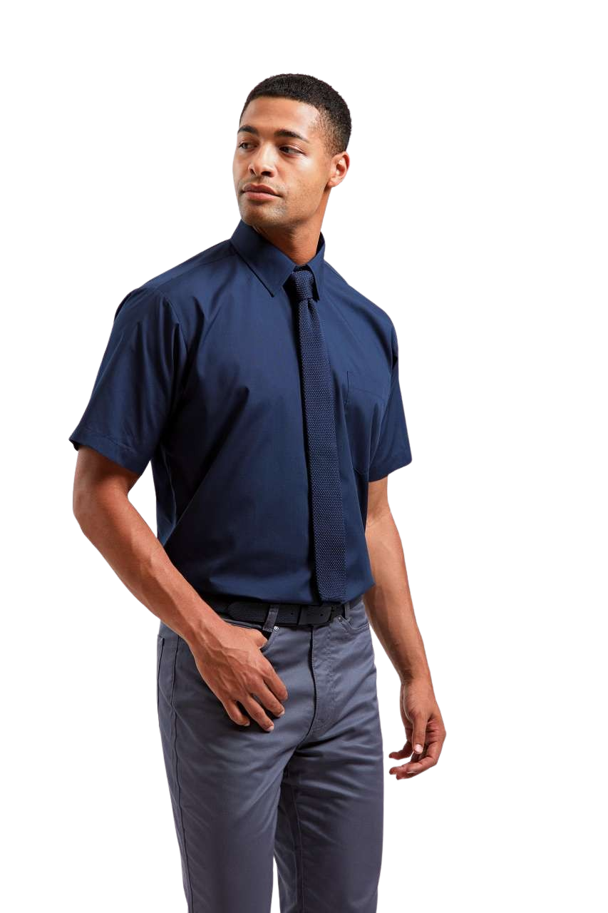 Premier Mens Short Sleeve Poplin Shirt - PR202