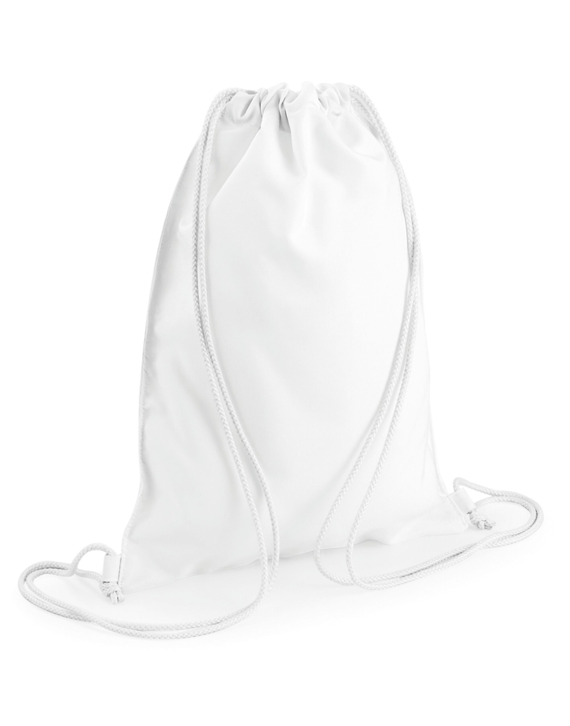 Close-up of the smooth polyester front panel of the Bagbase Sublimation Gymsac, perfect for detailed printing.