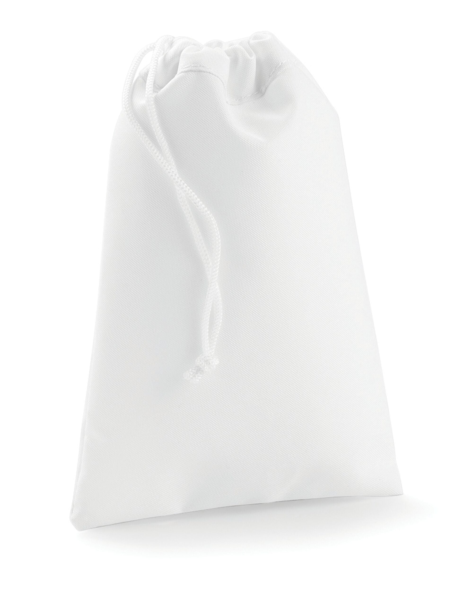 The Bagbase Sublimation Stuff Bag with a personalized image printed, showcasing its use as a gift bag.