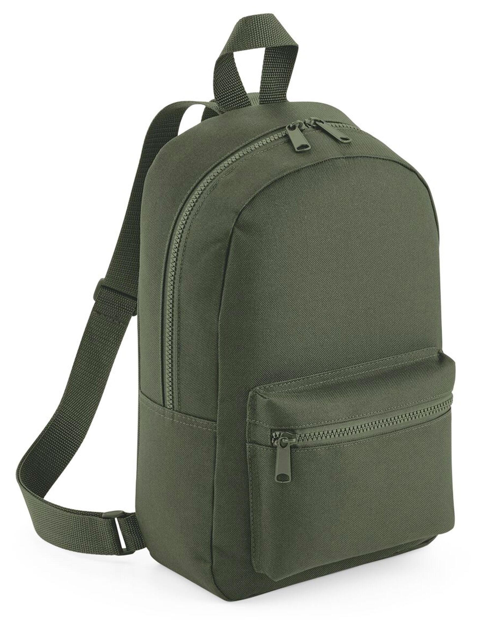 Side view of the grey recycled barrel bag.