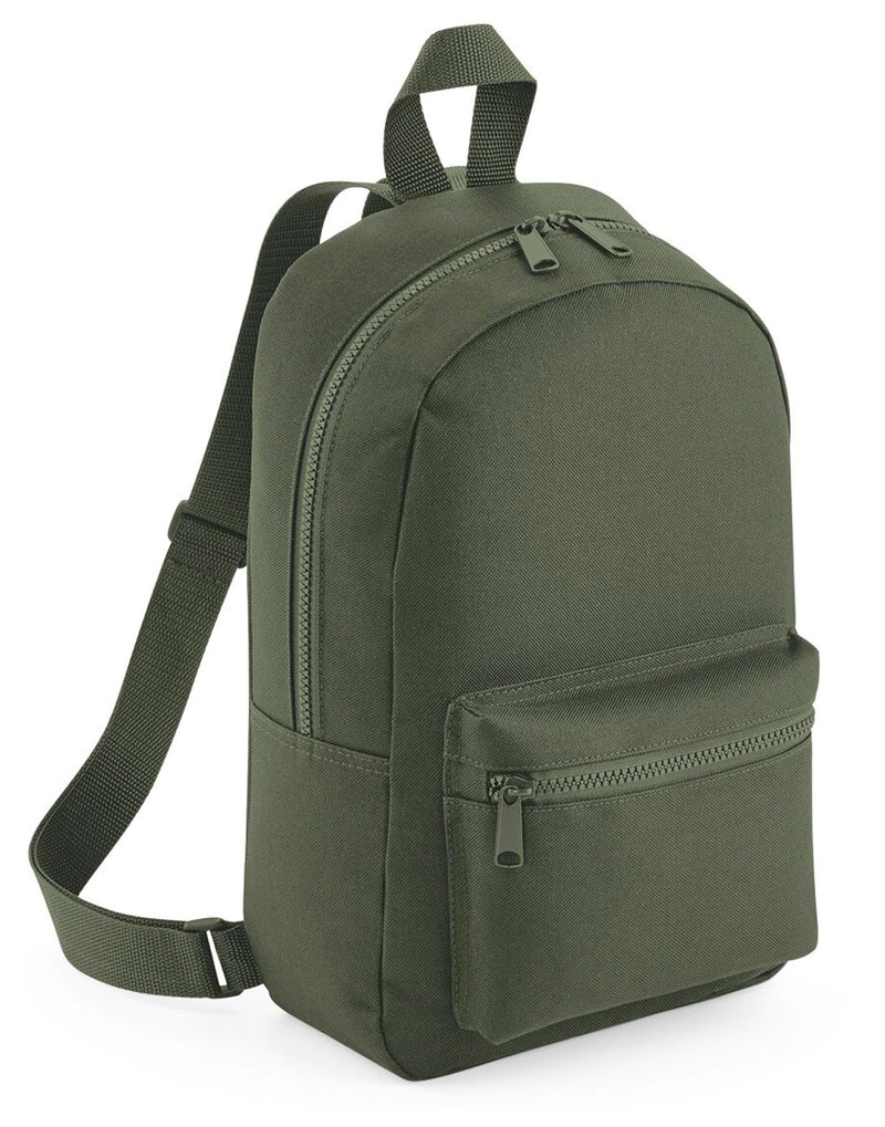 Side view of the grey recycled barrel bag.