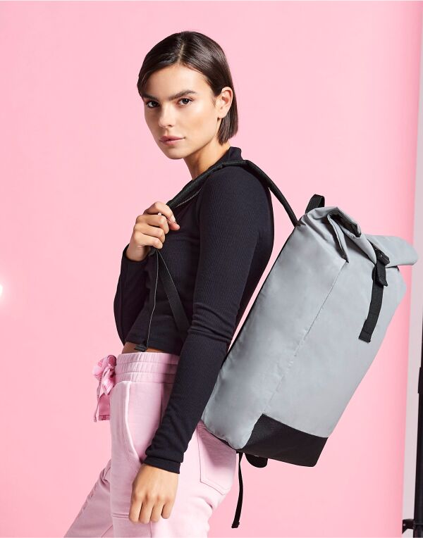 Side profile of the grey Scuba Backpack.
