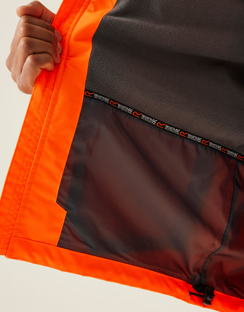 Regatta High Visibility TRA340 Hi-Vis Parka Jacket - Orange/Grey
