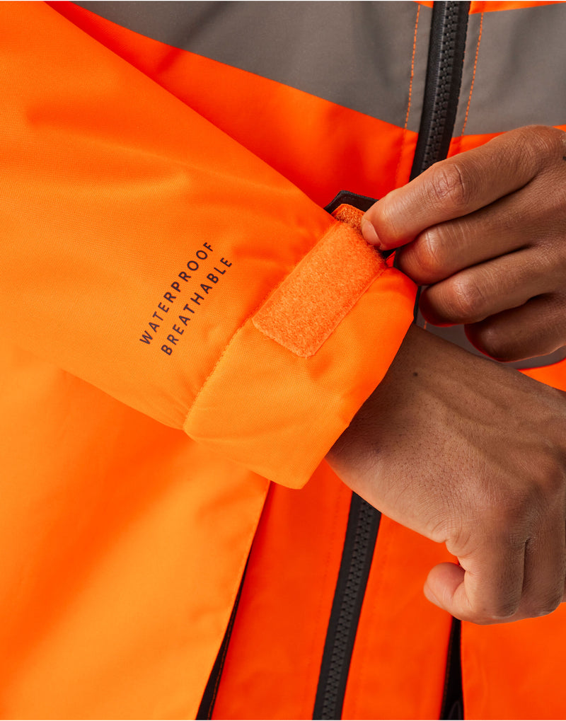 Regatta High Visibility TRA340 Hi-Vis Parka Jacket - Orange/Grey