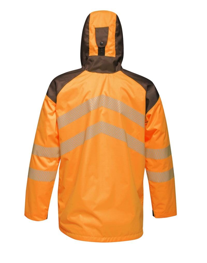 Regatta High Visibility TRA340 Hi-Vis Parka Jacket - Orange/Grey