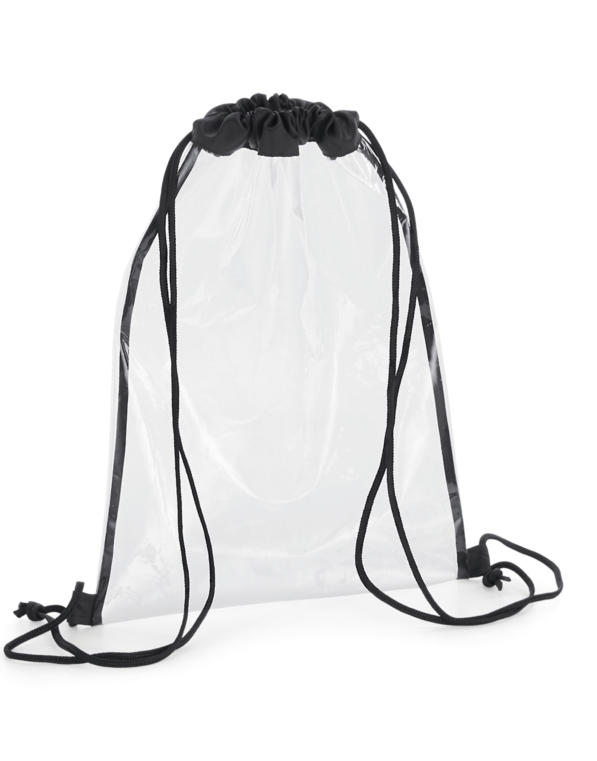The Bagbase Clear Gymsac, a practical and compliant choice for concerts, festivals, and sporting events.
