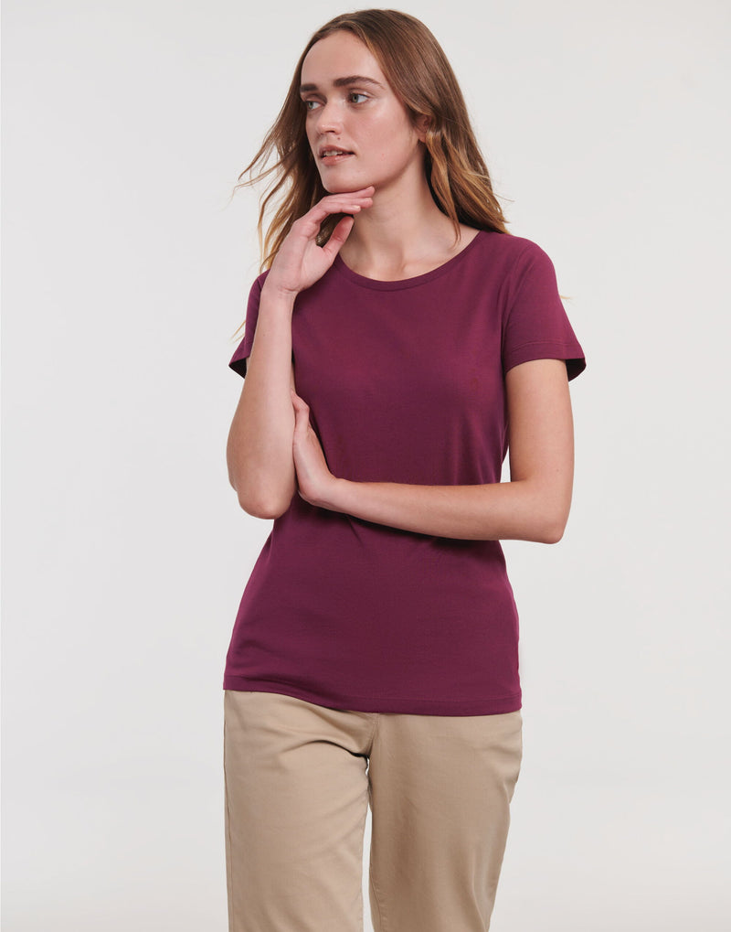 Russell Pure Organic Ladies' T - Burgundy