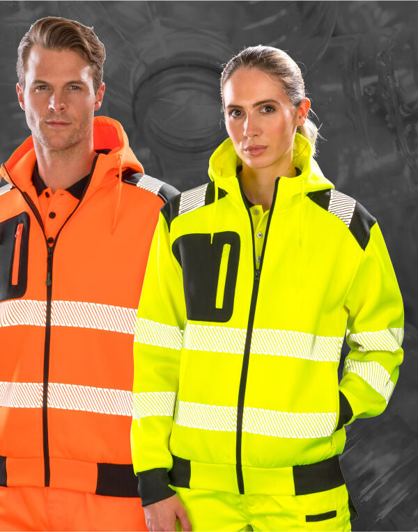 Result Recycled Recycled Zipped Safety Hoody - Fluoresent Orange