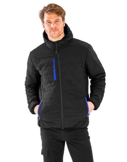 Result Recycled Black Compass Padded Winter Jacket - Black/Black