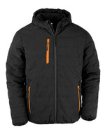 Result Recycled Black Compass Padded Winter Jacket - Black/Orange
