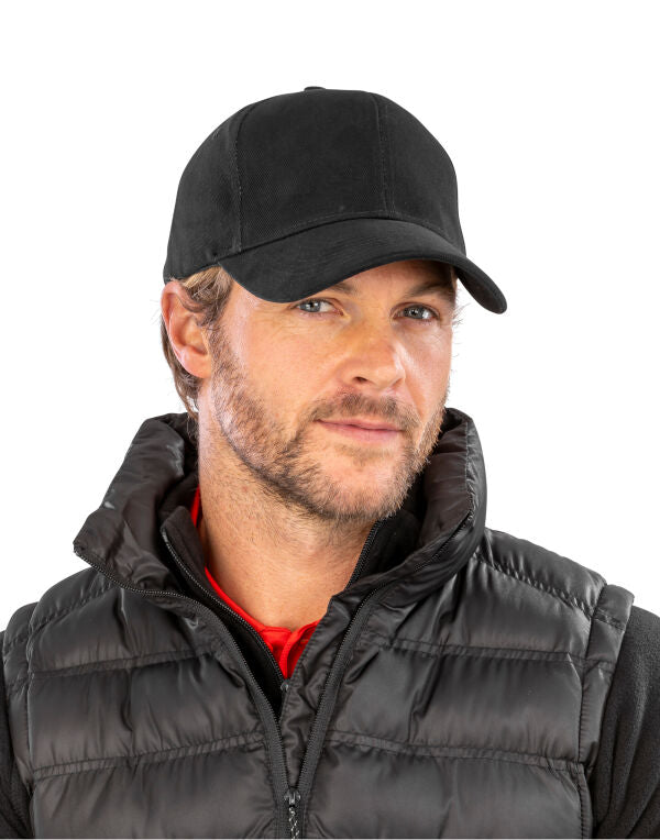 Result Headwear Pro-Style Brushed Cotton Cap - Black
