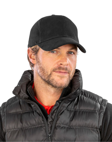 Result Headwear Pro-Style Brushed Cotton Cap - Black