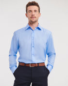 Russell Collection Men'S Long Sleeve Tailored Ultimate Non-Iron Shirt