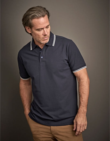 Tee Jays Men's Luxury Stripe Stretch Polo