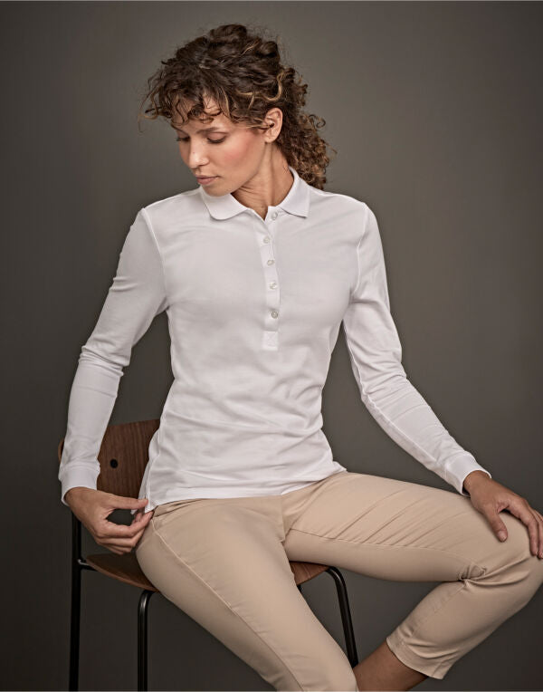 Tee Jays Ladies' Luxury Long Sleeve Stretch Polo
