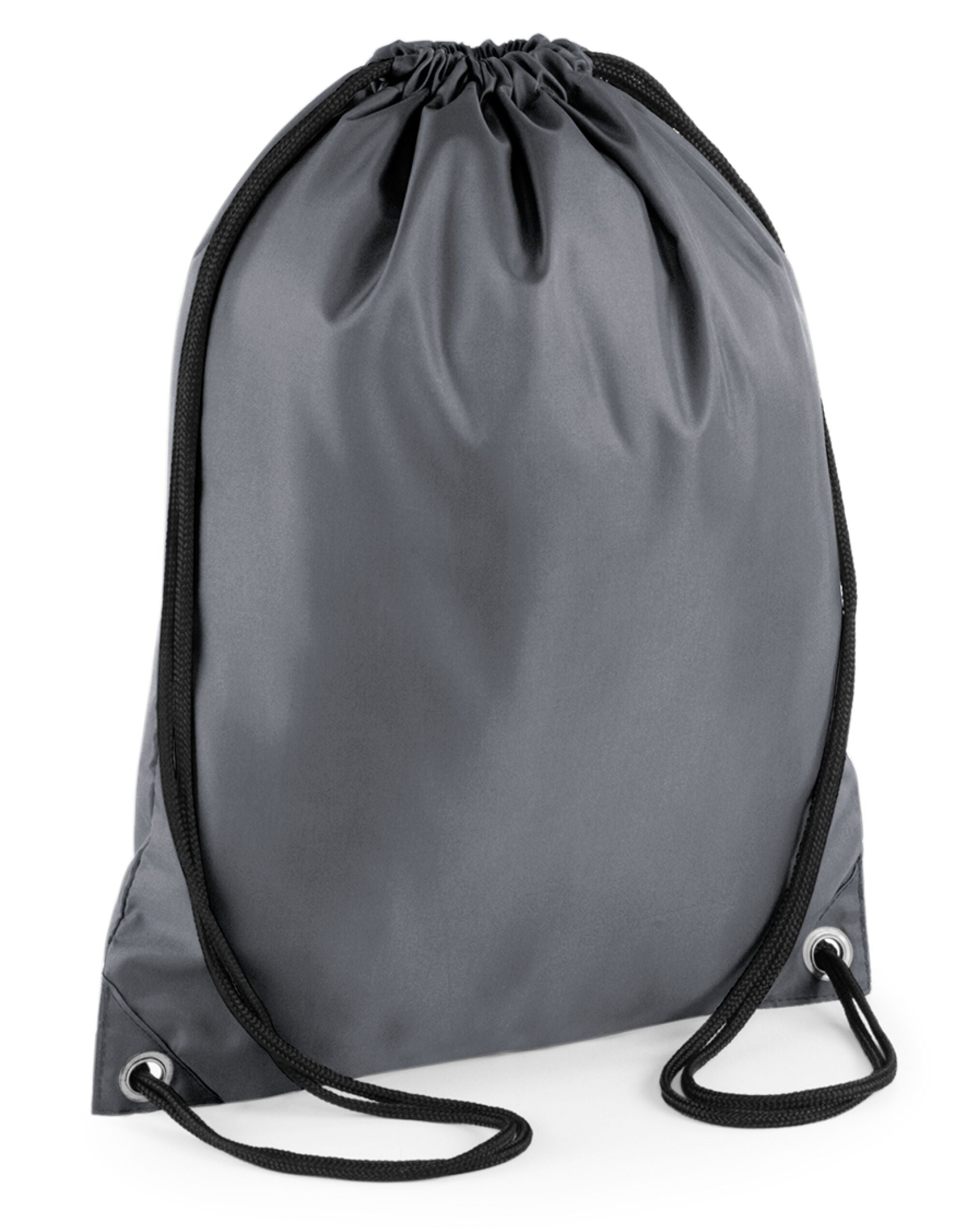 Angled shot of the royal blue Bagbase Budget Gymsac, showcasing its simple and lightweight design.