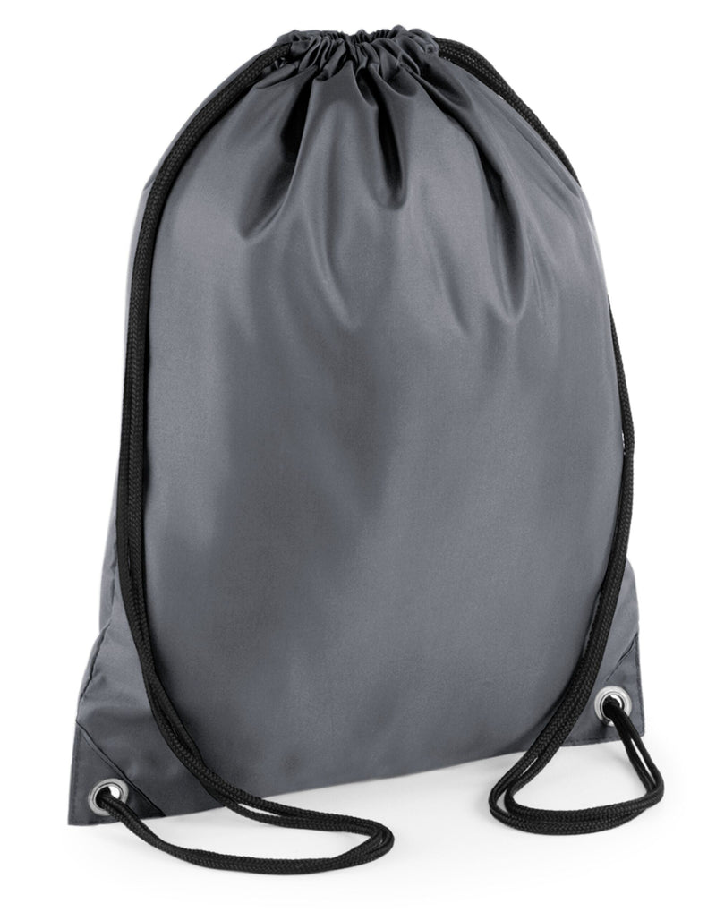 Angled shot of the royal blue Bagbase Budget Gymsac, showcasing its simple and lightweight design.