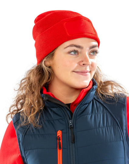 Result Recycled Recycled Thinsulate Printers Beanie - Black