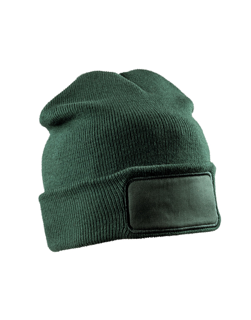 Result Recycled Recycled Double Knit Printers Beanie - Bottle Green