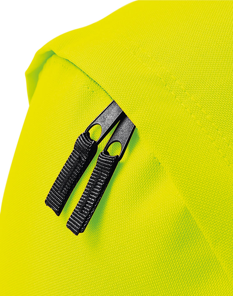 A silver Bagbase Reflective Roll-Top Backpack.