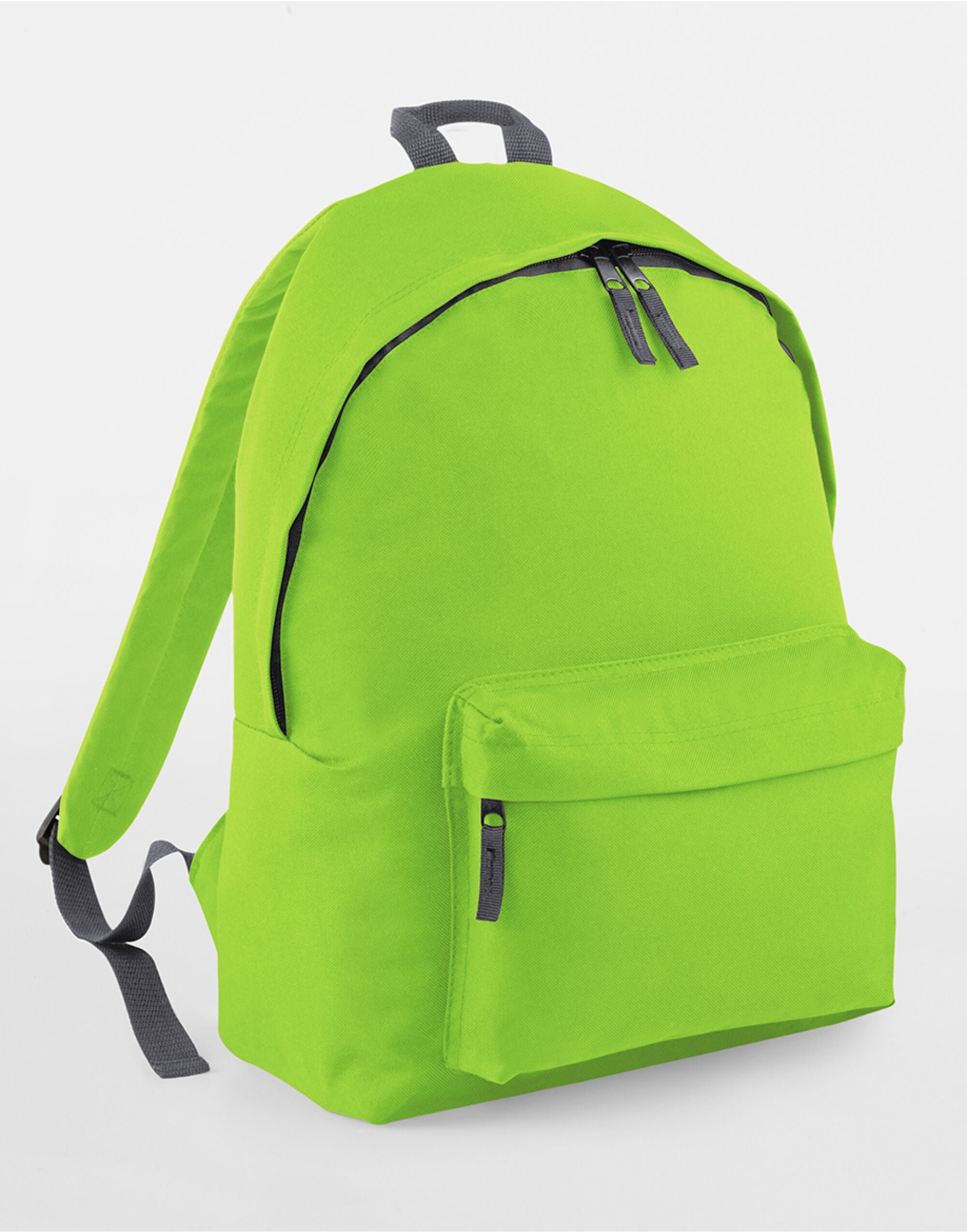 A grey Packaway Barrel Bag, angled view.