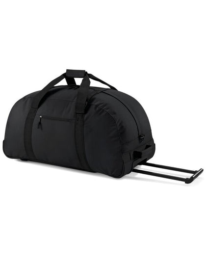 The spacious, soft-lined interior of the black vanity case.