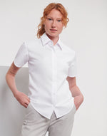 Russell Collection Ladies' Short Sleeve Tailored Oxford Shirt - thumbnail 13
