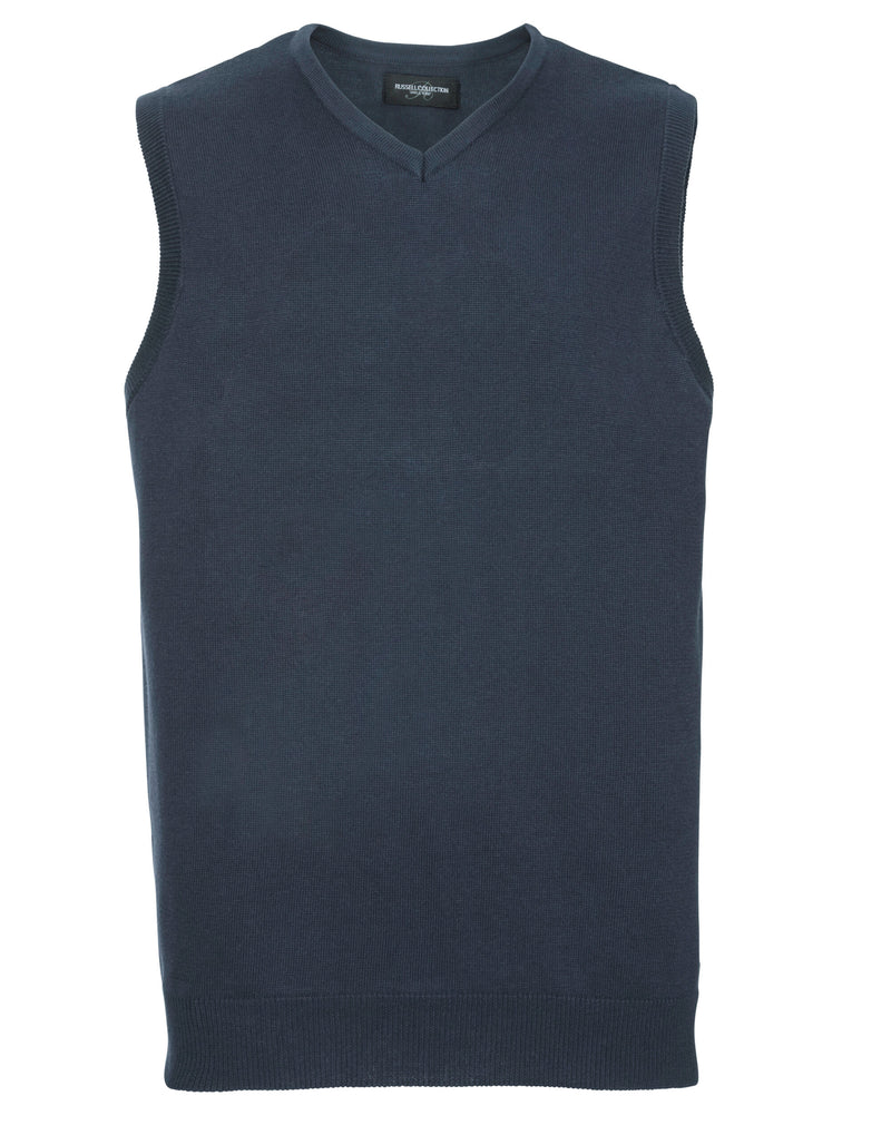 Russell Collection V-Neck Sleeveless Knitted Pullover - French Navy