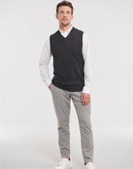 Russell Collection V-Neck Sleeveless Knitted Pullover - thumbnail 4