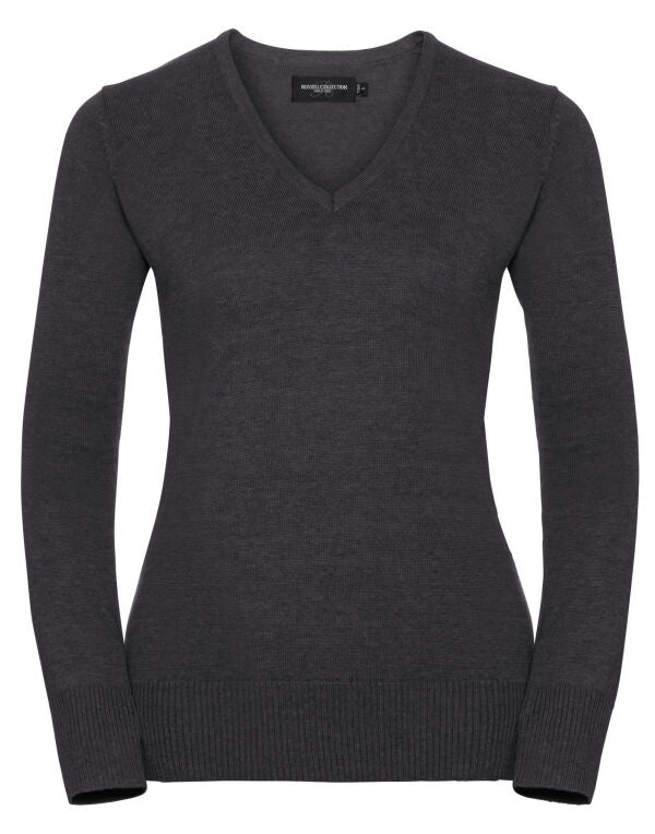 Russell Collection Ladies' V-Neck Knitted Pullover