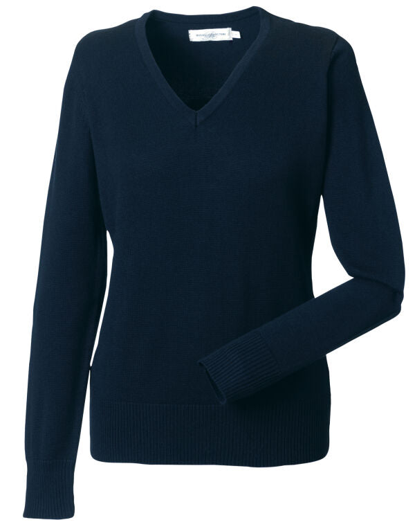 Russell Collection Ladies' V-Neck Knitted Pullover