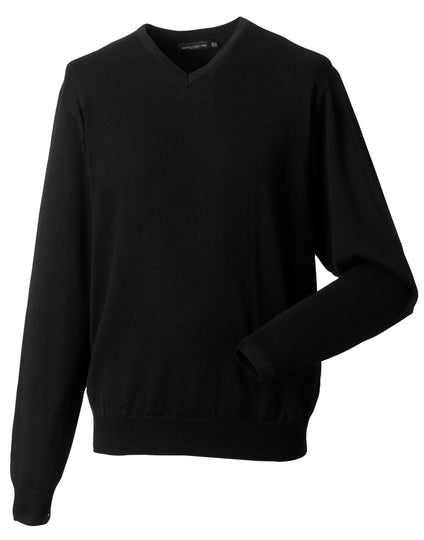 Russell Collection Men'S V-Neck Knitted Pullover